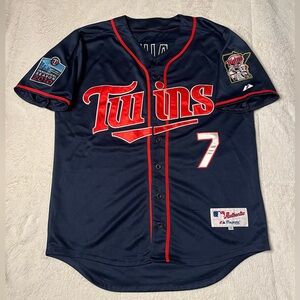 MLB Minnesota Twins Joe Mauer Majestic Jersey Men’s 50/XL Inaugural 2010 Patch